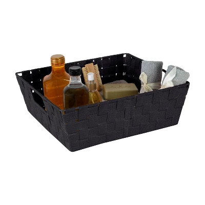 Simplify Large 13" Woven Strap Storage Bin Black 3 Simplify Large 13" Woven Strap Storage Bin Black
