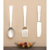 36" Aluminum Utensils Knife, Spoon And Fork Wall Decor Set Of 3 Silver - Olivia & May