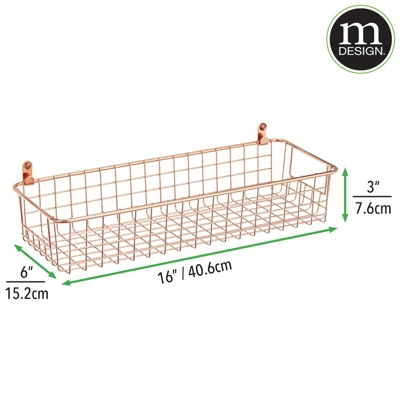 MDesign Metal Wall Mount Hanging Basket Bin For Home Storage 8 MDesign Metal Wall Mount Hanging Basket Bin For Home Storage - Image 6
