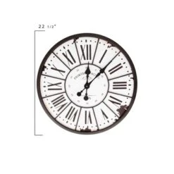 24" Round Metal & Wood Wall Clock White - Storied Home -Lamps and Lighting Store GUEST 1ff04356 b7c1 4bb5 9ff0 7b9b4edcb0a4