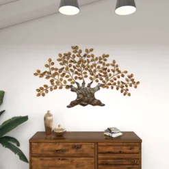 Traditional Metal Tree Indoor Outdoor Wall Decor With Leaves Brown - Olivia & May -Lamps and Lighting Store GUEST 20702e91 83cd 4c8e ac9c 37c53954f94b