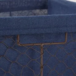 Design Imports Set Of 5 Rustic Bronze Chicken Wire French Blue Liner Baskets -Lamps and Lighting Store GUEST 21966e6a a2a1 41f2 931c a9f547a12749