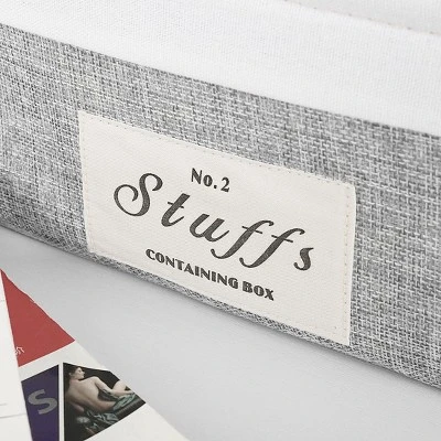 Unique Bargains Square Cotton Linen Fabric Towel Basket Decorative Storage Bins 1 Pc 6 Unique Bargains Square Cotton Linen Fabric Towel Basket Decorative Storage Bins 1 Pc - Image 4