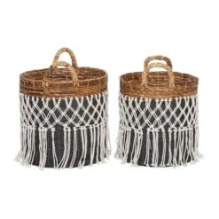 2pk Banana Leaf Storage Baskets Black - Olivia & May -Lamps and Lighting Store GUEST 2484dec8 786a 4435 9929 b7cfab4cb44d