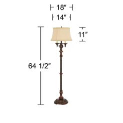 Barnes And Ivy Traditional Floor Lamp Candelabra Style 4-Light 64.5" Tall Italian Bronze Bell Shade For Living Room Reading Bedroom -Lamps and Lighting Store GUEST 25b020b9 c952 4690 aa19 6a5fb2e0aeca