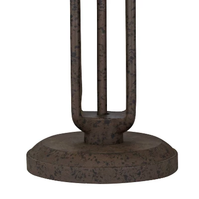 Franklin Iron Works Rustic Industrial Table Lamp 26 1/2" High With USB Dimmer Rust Bronze Haft Dome Glass Shade For Bedroom Living Room House Desk 5 Franklin Iron Works Rustic Industrial Table Lamp 26 1/2" High With USB Dimmer Rust Bronze Haft Dome Glass Shade For Bedroom Living Room House Desk - Image 3