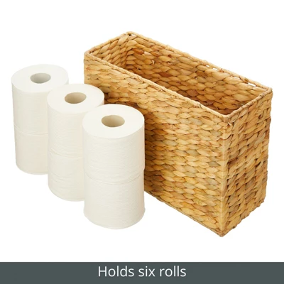MDesign Hyacinth Rice Weave Toilet Tank Bathroom Storage Basket Bin 5 MDesign Hyacinth Rice Weave Toilet Tank Bathroom Storage Basket Bin - Image 3