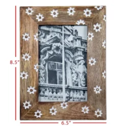 White Flower Pattern 4x6 Inch Wood Decorative Picture Frame - Foreside Home & Garden -Lamps and Lighting Store GUEST 28cda2f3 d230 42ce b732 8901e8447f74
