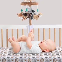 The Peanutshell Whimsical Woodland Baby Musical Crib Mobile