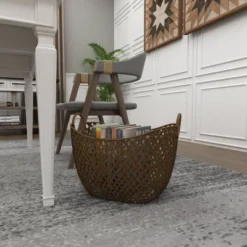 16.75"x11.5" Large Gold Metal Basket - Olivia & May -Lamps and Lighting Store GUEST 29a44b03 d417 4b1b b995 b1c96fc46aa3