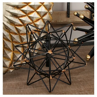 Modern Reflections Iron Geodesic Decorative Star (7") - Olivia & May 3 Modern Reflections Iron Geodesic Decorative Star (7") - Olivia & May