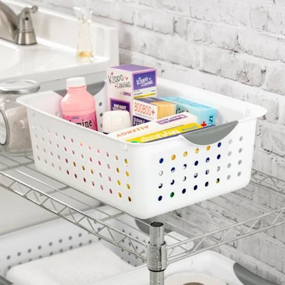 Sterilite Ultra Ventilated Open Top Plastic Storage Organizer Basket With Gray Contoured Carrying Handles 6 Sterilite Ultra Ventilated Open Top Plastic Storage Organizer Basket With Gray Contoured Carrying Handles - Image 4