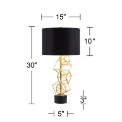 Possini Euro Design Modern Table Lamp 30" Tall Gold Metal Geometric Cube Black Drum Shade For Bedroom Living Room Bedside Nightstand Office Kids House 17 Possini Euro Design Modern Table Lamp 30" Tall Gold Metal Geometric Cube Black Drum Shade For Bedroom Living Room Bedside Nightstand Office Kids House -Lamps and Lighting Store GUEST 2cfe68d5 da11 4cdc a74a bc350a0f006b