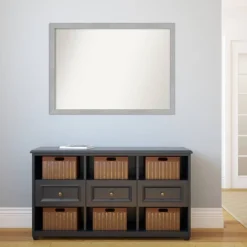 41" X 30" Non-Beveled Vista Brushed Nickel Narrow Wall Mirror - Amanti Art -Lamps and Lighting Store GUEST 2dde6aa9 beca 4032 bfd4 971ca5965278