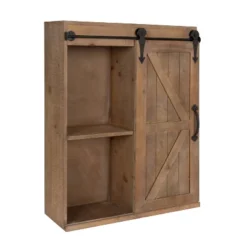 Decorative Wall Storage Cabinet With Sliding Barn Door Rustic Brown - Kate & Laurel All Things Decor -Lamps and Lighting Store GUEST 2df2450d b415 4c69 9ffa d7edec3d23d5