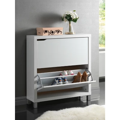 Simms Modern Shoe Cabinet - Baxton Studio 5 Simms Modern Shoe Cabinet - Baxton Studio - Image 3