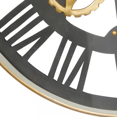 Stainless Steel Gear Wall Clock Black - Olivia & May 5 Stainless Steel Gear Wall Clock Black - Olivia & May - Image 3