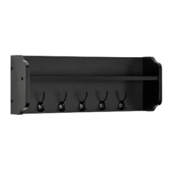 25" X 9" Entryway Floating Utility Wall Shelf With Hooks Black - Danya B. 29 25" X 9" Entryway Floating Utility Wall Shelf With Hooks Black - Danya B. -Lamps and Lighting Store GUEST 2f4728a7 b719 4a7c a5c6 2b37094c705c