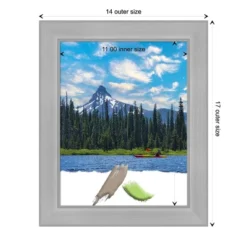 Amanti Art Vista Brushed Nickel Narrow Picture Frame -Lamps and Lighting Store GUEST 304e9439 21ef 4083 9673 c83b09b2735c