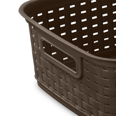 Sterilite Decorative Wicker-Style Short Weave Basket, Espresso (18 Pack) 5 Sterilite Decorative Wicker-Style Short Weave Basket, Espresso (18 Pack) - Image 3