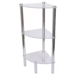 Home Basics 3 Tier Multi Use Arc Glass Corner Shelf, Clear -Lamps and Lighting Store GUEST 31c35ce9 3db6 419f b71d ec1cfad088c2