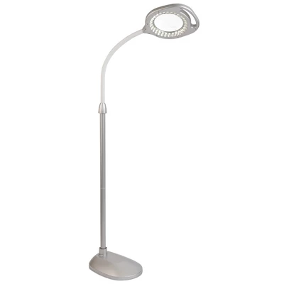 16" 2-In-1 Led Floor Lamp Silver (Includes LED Light Bulb) - OttLite 3 16" 2-In-1 Led Floor Lamp Silver (Includes LED Light Bulb) - OttLite