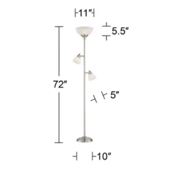 360 Lighting Ellery Modern Torchiere Floor Lamp With Side Lights 72" Tall Brushed Nickel Frosted White Glass Shade For Living Room Reading Bedroom 16 360 Lighting Ellery Modern Torchiere Floor Lamp With Side Lights 72" Tall Brushed Nickel Frosted White Glass Shade For Living Room Reading Bedroom -Lamps and Lighting Store GUEST 36de3a71 028f 4aa9 a55d f9774392c5ad