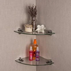 (Set Of 2) 10" X 10" Radial Floating Shelves Clear Glass - Danya B. -Lamps and Lighting Store GUEST 37e97616 ed57 4814 9bd8 0e0225dc16df