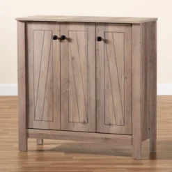 Derek Finished Wood 3 Door Shoe Cabinet Oak - Baxton Studio 17 Derek Finished Wood 3 Door Shoe Cabinet Oak - Baxton Studio -Lamps and Lighting Store GUEST 38c9b77e 81f2 405e a18b cec5f65cc46b