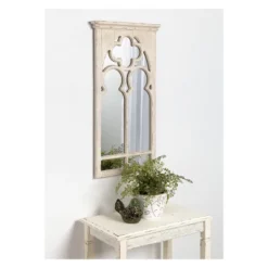 16" X 32" Mirabela Arch Framed Wall Mirror White - Kate And Laurel -Lamps and Lighting Store GUEST 39da1762 b395 41fd a36b 50d05fc52a83