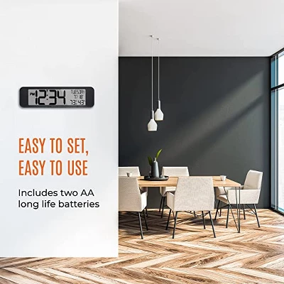 Marathon UltraWide Atomic 14-Inch Panoramic Display Wall Clock With Indoor Temperature & Humidity 7 Marathon UltraWide Atomic 14-Inch Panoramic Display Wall Clock With Indoor Temperature & Humidity - Image 5