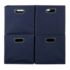 Niche Cubo 4pk Foldable Fabric Storage Bin With Label Holder Blue -Lamps and Lighting Store GUEST 3a8516f6 30d2 452a aec2 5968a581aebc
