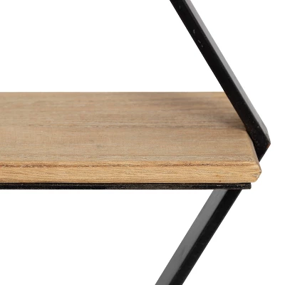 25.5" X 22" X 5" Ladd Hexagon Floating Shelves Rustic Brown - Kate & Laurel All Things Decor 4 25.5" X 22" X 5" Ladd Hexagon Floating Shelves Rustic Brown - Kate & Laurel All Things Decor - Image 2