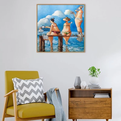 30" X 30" Tea Break On The Jetty By Ronald West Framed Canvas Wall Art Print - Amanti Art 9 30" X 30" Tea Break On The Jetty By Ronald West Framed Canvas Wall Art Print - Amanti Art - Image 7