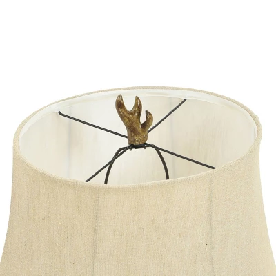 Dalton Brown Antler Table Lamp With Beige Hardback Fabric Shade - StyleCraft 6 Dalton Brown Antler Table Lamp With Beige Hardback Fabric Shade - StyleCraft - Image 4