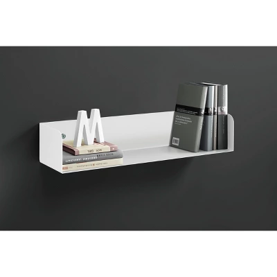 31.5" X 5.9" Floating Wall Shelf White - Dolle Shelving 4 31.5" X 5.9" Floating Wall Shelf White - Dolle Shelving - Image 2