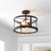15" Iron And Glass Herndon Modern LED Flush Mount - Jonathan Y -Lamps and Lighting Store GUEST 3bae6431 05dc 4469 bd59 abe9a7d4a4a5