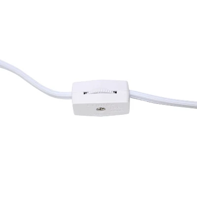 11.81" Traditional Petite Metal Stick Bedside Table Desk Lamp In Chrome With Fabric Shade Black - Creekwood Home 4 11.81" Traditional Petite Metal Stick Bedside Table Desk Lamp In Chrome With Fabric Shade Black - Creekwood Home - Image 2