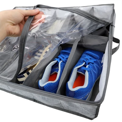 Home Basics Herringbone 12 Pair Non-woven Under The Bed Organizer, Grey 6 Home Basics Herringbone 12 Pair Non-woven Under The Bed Organizer, Grey - Image 4