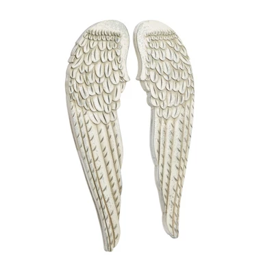 Wood Bird Carved Wings Wall Decor Set Of 2 White - Olivia & May 7 Wood Bird Carved Wings Wall Decor Set Of 2 White - Olivia & May - Image 5