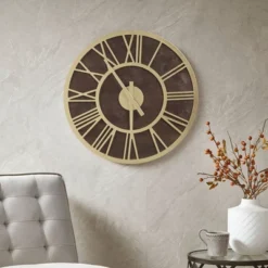 23.6" Mason Wood Wall Clock Brown/Gold - Madison Park 15 23.6" Mason Wood Wall Clock Brown/Gold - Madison Park -Lamps and Lighting Store GUEST 3ecd0139 c6f6 4d57 a27c 6a58005c6fb8