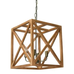 Metal/Wood Chandelier Natural Brown - Storied Home -Lamps and Lighting Store GUEST 3ee85639 5f22 4459 b0c5 7ad9d95129d5