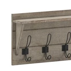 Merrick Lane Pine Wood 24 Inch Wall Mount Storage Rack With 5 Hanging Hooks And Upper Display Shelf 23 Merrick Lane Pine Wood 24 Inch Wall Mount Storage Rack With 5 Hanging Hooks And Upper Display Shelf -Lamps and Lighting Store GUEST 3f93f693 e1ae 483b b058 62edcc8fbc65