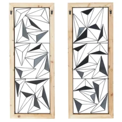 Metal Geometric Wall Decor With Wood Frame Set Of 2 Black - Olivia & May -Lamps and Lighting Store GUEST 40e87571 06fa 44b1 bd4d 85a962f0a29c