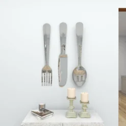 36" Aluminum Utensils Knife, Spoon And Fork Wall Decor Set Of 3 Silver - Olivia & May 21 36" Aluminum Utensils Knife, Spoon And Fork Wall Decor Set Of 3 Silver - Olivia & May -Lamps and Lighting Store GUEST 418b4797 e63a 47e1 ad77 13d8c9b21b13