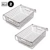 Set Of 2 Storage Bins - Basket Set For Toy, Kitchen, Closet, And Bathroom Storage - Large Shelf Organizers With Handles By Home-Complete (Brown)
