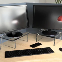 Azar Displays Clear Acrylic 22"W X 10"D X 3"H 1/2" Thick Deluxe Riser W/ Bumpers -Lamps and Lighting Store GUEST 433eda71 b908 4cb5 83e8 3fce795e7c2d