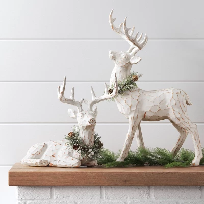 18" Standing Reindeer Animal Sculpture - Wondershop™ White 3 18" Standing Reindeer Animal Sculpture - Wondershop™ White