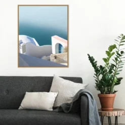 22" X 28" Santorini Greek Architecture II By Sara Zieve Miller Framed Canvas Wall Art Light Brown - Amanti Art -Lamps and Lighting Store GUEST 436d2863 5c4c 410e 8383 9e18e098afac