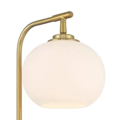 Possini Euro Design Barclay Modern Desk Lamp 23" High Warm Gold With USB Charging Port Frosted Glass Shade For Bedroom Living Room Bedside Office Kids -Lamps and Lighting Store GUEST 440df0e4 c499 4d7c b59b 3d2e0642c2b5
